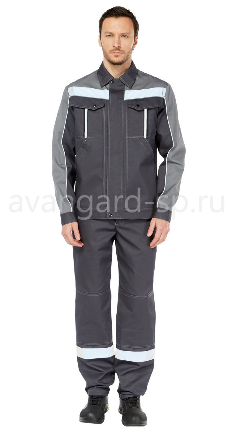 Костюм рабочий мужской летний Оптима т. серый-серый