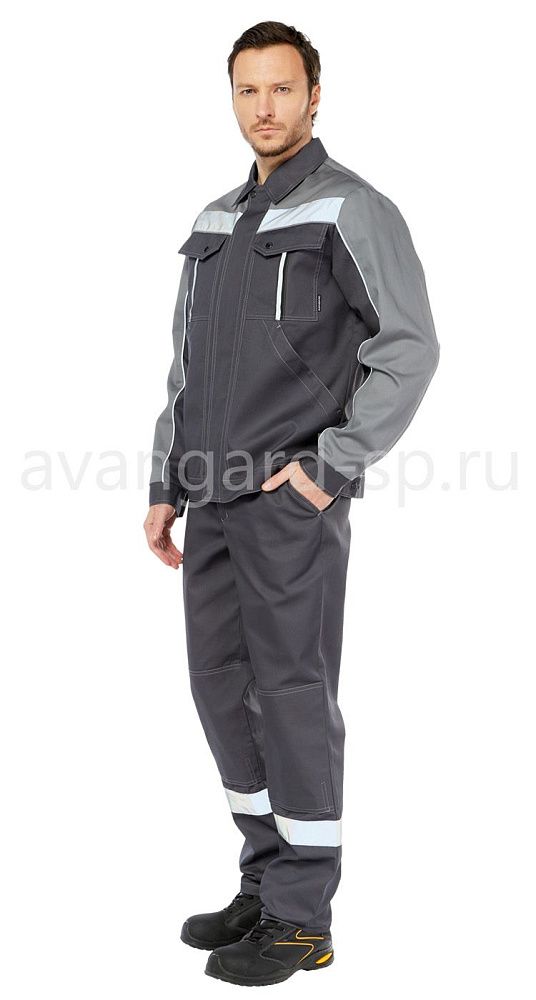 Костюм рабочий мужской летний Оптима т. серый-серый