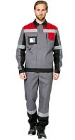 Куртка мужская рабочая летняя для ИТР 'Виват' серо-черно-красная
